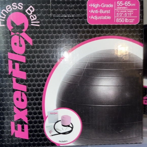 PBLX Pure body logic Other - New PBLX Exerflex Fitness Exercise Ball With Pump NIB 55-65 cm